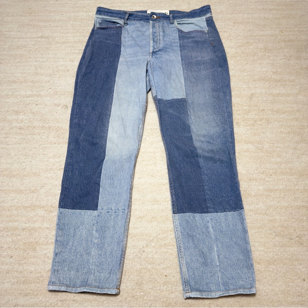 Rag & Bone Patchwork Miramar Nina Cigarette Jeans Byron Size 31 Stretch Denim
